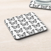 黒い蝶ステンシル コースター (左側)