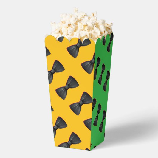 黒い蝶ネクタイ繰り返し黄色の緑 フェイバーボックス (はじけた状態)