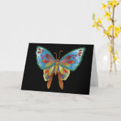 黒い蝶バースデー・カード カード (黄色い花)