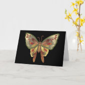 黒い蝶バースデー・カード カード (黄色い花)