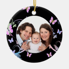 黒い蝶フレーム セラミックオーナメント