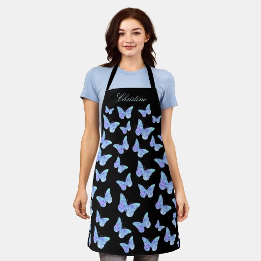 黒い蝶 エプロン (着用した状態)