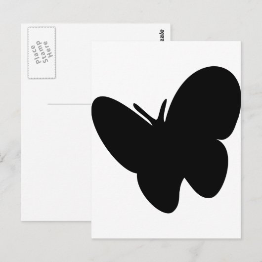 黒い蝶 – 蝶 ポストカード (正面/裏面)