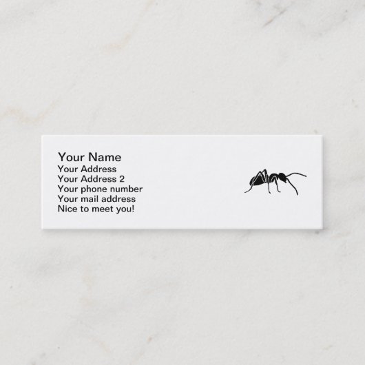 黒い蟻 スキニー名刺 (正面)