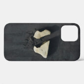 黒い表面に形をした白いハート Case-Mate iPhoneケース (裏面 (横))