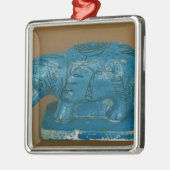 黒い装飾を持つ青いカバ メタルオーナメント (左)