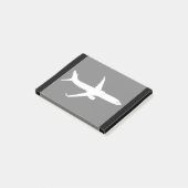 黒い装飾を飛ばす航空機のジェット機はさみ金のシルエット ポストイット (アングル)