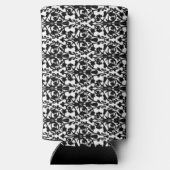 黒い装飾ダマスクパターン白 スリム缶クーラー (裏面)