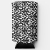 黒い装飾ダマスクパターン白 スリム缶クーラー (正面)