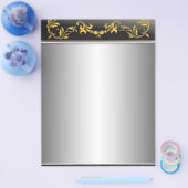 黒い装飾チラシに金ゴールドを縁ど付けた銀 チラシ (シングル)