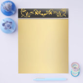 黒い装飾フライヤーに金ゴールドを縁ど付けた金ゴールド チラシ (シングル)