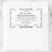 黒い装飾枠の白い背景ラベル 長方形シール (バッグ)