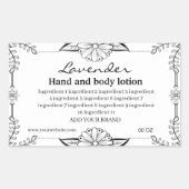 黒い装飾枠の白い背景ラベル 長方形シール (正面)