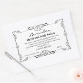 黒い装飾枠の白い背景ラベル 長方形シール (封筒)