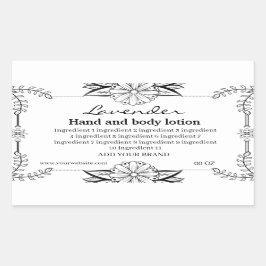 黒い装飾枠の白い背景ラベル 長方形シール