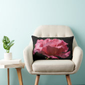 黒い装飾用クッションのピンクのバラ ランバークッション (椅子)