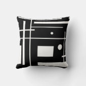 黒い装飾用クッションの白い幾何学模様 クッション (裏面)