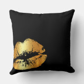 黒い装飾用クッションの贅沢な金キス クッション (裏面)