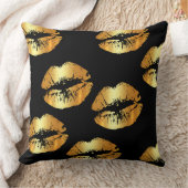 黒い装飾用クッションの贅沢な金唇 クッション (ブランケット)