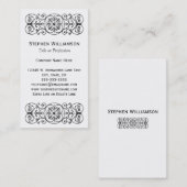 黒い装飾用スクロール錬鉄のプロフェッショナル 名刺 (正面/裏面)