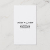 黒い装飾用スクロール錬鉄のプロフェッショナル 名刺 (裏面)