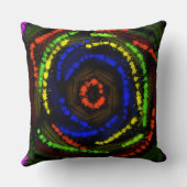 黒い装飾装飾用クッション上のカラフル線 クッション (裏面)