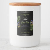 黒い製品ラベルイエローパープルハイビスカスロゴ フードラベル (正面)