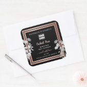 黒い製品ラベルカスタムロゴバラ金ゴールド枠 スクエアシール (封筒)