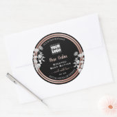 黒い製品ラベルカスタムロゴバラ金ゴールド枠 ラウンドシール (封筒)