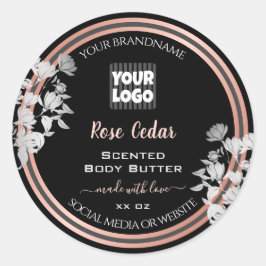 黒い製品ラベルカスタムロゴバラ金ゴールド枠 ラウンドシール