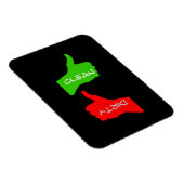 黒い親指アップ/ダウンクリーン/ダーティ食洗機 マグネット (右側)