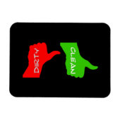 黒い親指アップ/ダウンクリーン/ダーティ食洗機 マグネット (横)