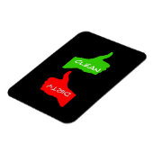 黒い親指アップ/ダウンクリーン/ダーティ食洗機 マグネット (左側)