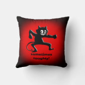 黒い角のあるインプ、時にはとがった尾いけな クッション (裏面)