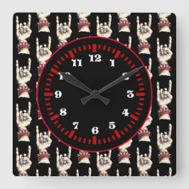 黒い角を上げる スクエア壁時計