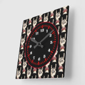 黒い角を上げる スクエア壁時計 (傾斜)