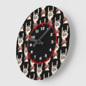 黒い角を上げる ラージ壁時計 (傾斜)