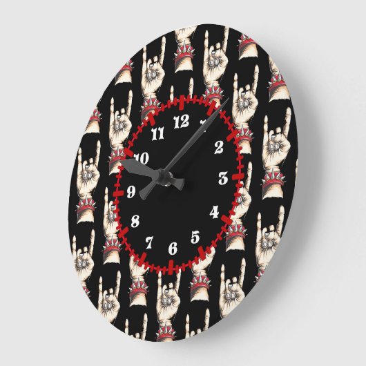 黒い角を上げる ラージ壁時計 (傾斜)