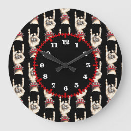 黒い角を上げる ラージ壁時計