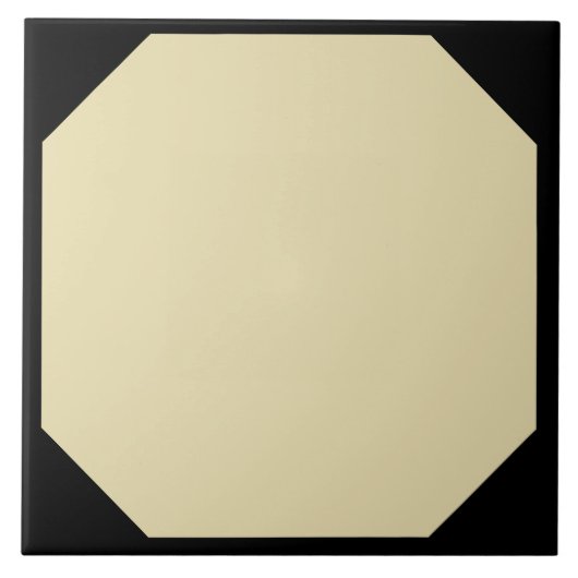 黒い角を持つベージュ八角形タイル タイル (正面)