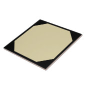 黒い角を持つベージュ八角形タイル タイル (側面)