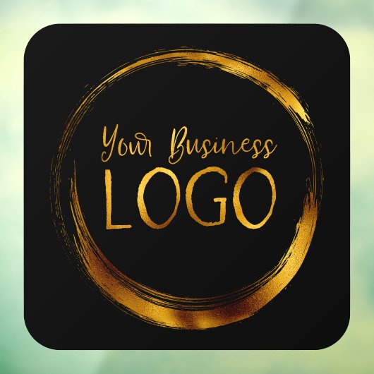 黒い角丸四角形のビジネスロゴ ウィンドウサイン (シート3)