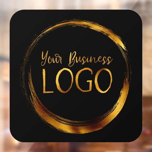 黒い角丸四角形のビジネスロゴ ウィンドウサイン (シート2)