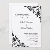 黒い角感じの掛け物が優雅な結婚式 招待状 (正面/裏面)