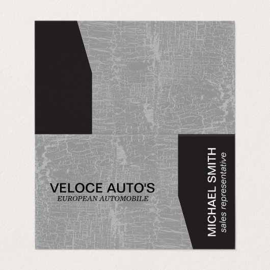 黒い角/灰色のマーブル 名刺 (外部フラット)