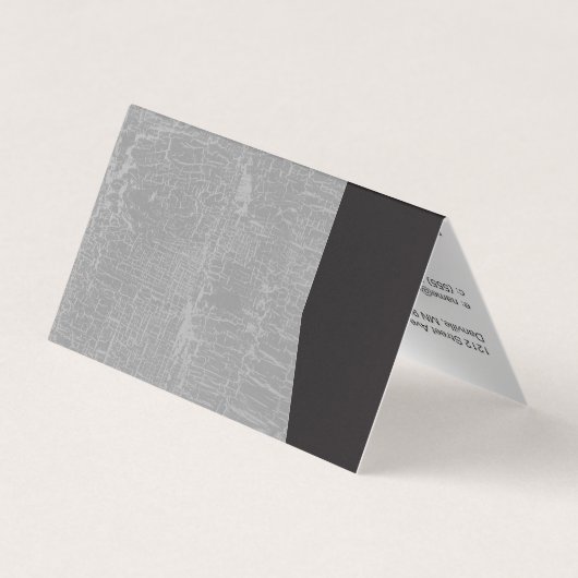 黒い角/灰色のマーブル 名刺 (裏面)