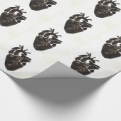 黒い解剖ハート ラッピングペーパー (角)