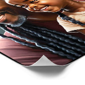 黒い誇りを持った父と娘が微笑む ポスター (角)