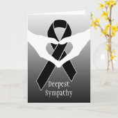 黒い認識度のリボン + あなたのメッセージ カード (黄色い花)