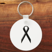 黒い認識度リボン キーホルダー (正面)